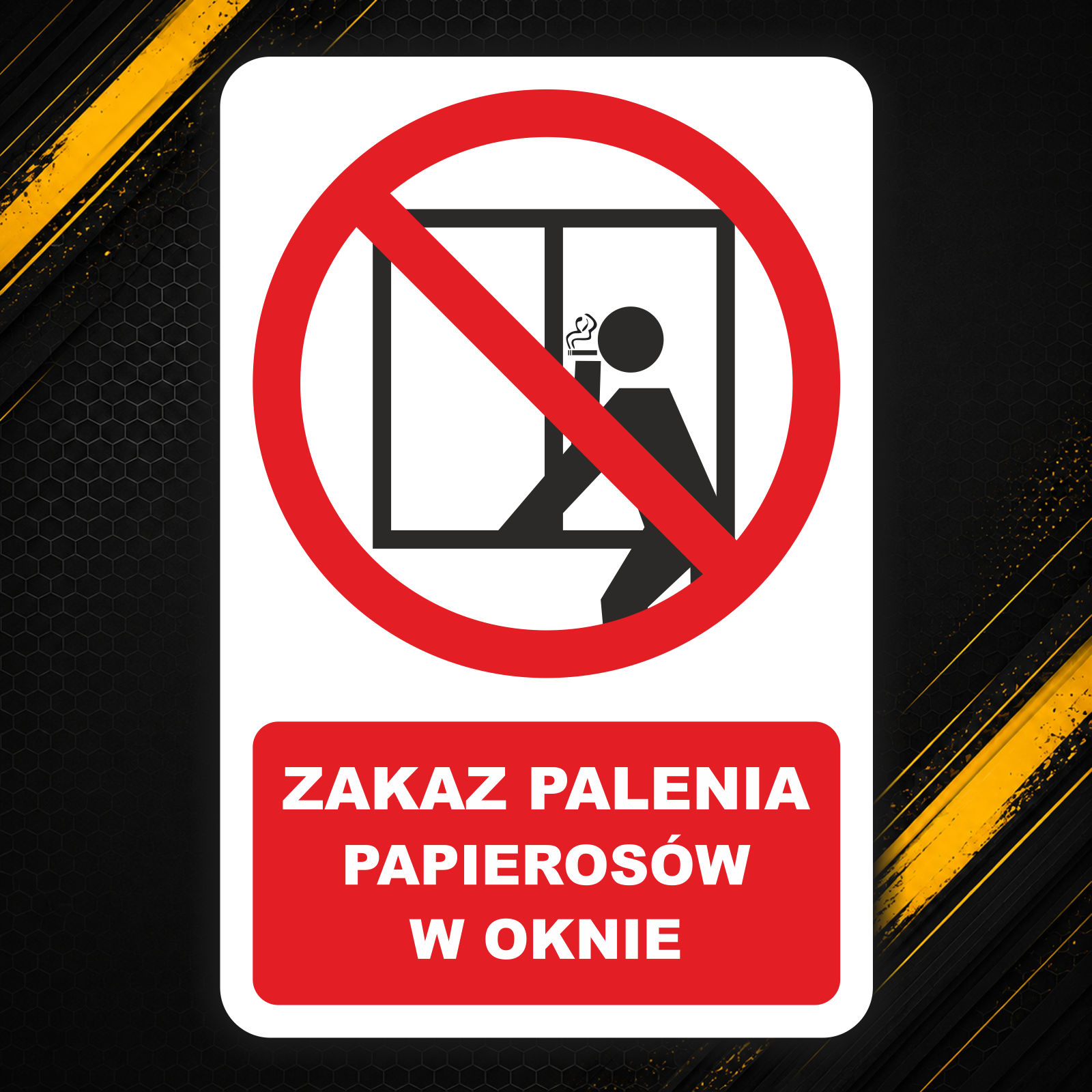 Naklejka zakaz palenia papierosów przy oknie