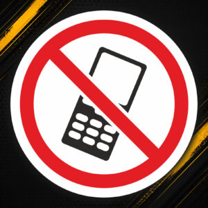 Naklejka Zakaz używania telefonów komórkowych – piktogram