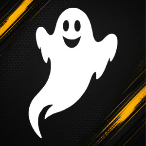 Naklejka Halloween duch na szybę i witrynę – kolor do wyboru