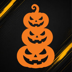 Naklejka Halloween trzy dynie – dyniowy bałwan – kolor do wyboru