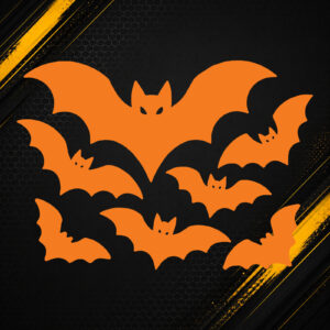 Zestaw 7 naklejek Halloween nietoperze – kolor do wyboru