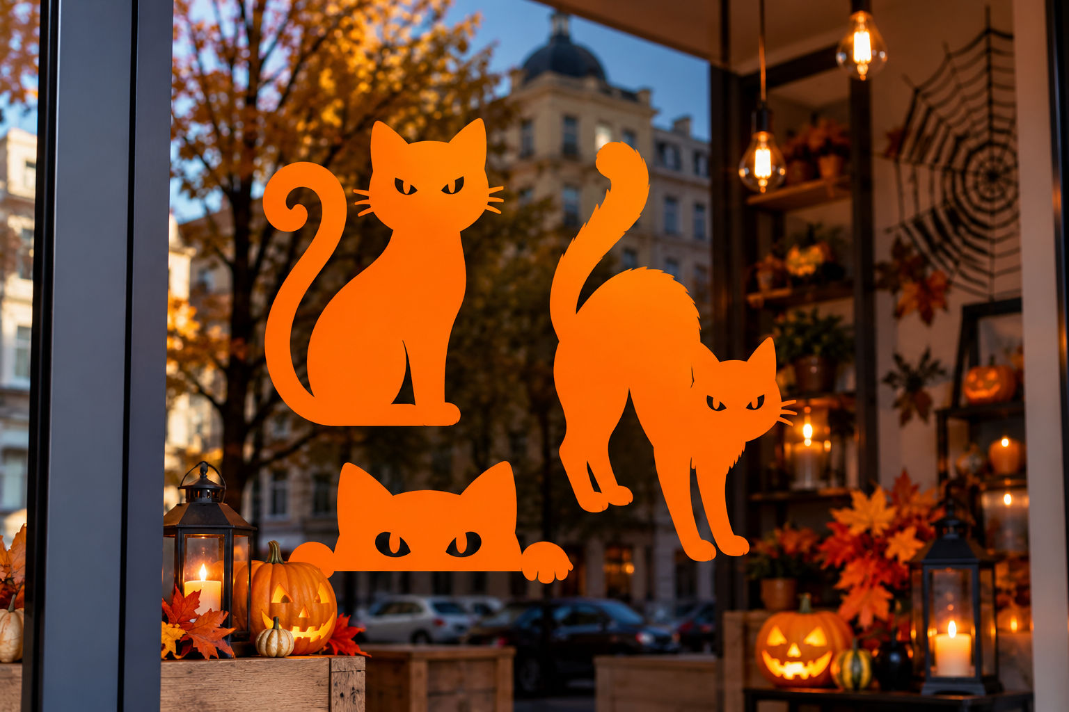 Naklejki Halloween koty – wizualizacja