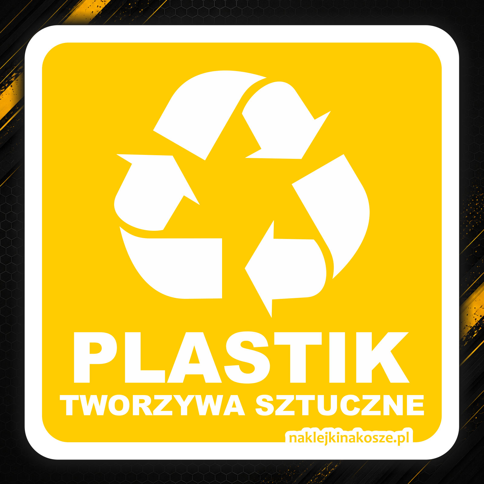 Naklejka na kosz Plastik – tworzywa sztuczne