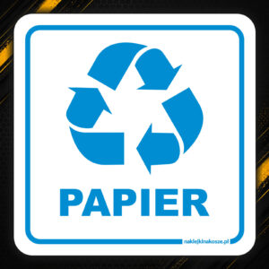 Naklejka na kosz Papier – segregacja odpadów