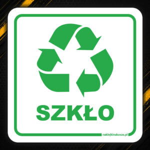 Naklejka na kosz Szkło – segregacja odpadów
