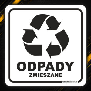 Naklejka na kosz Odpady zmieszane – segregacja odpadów