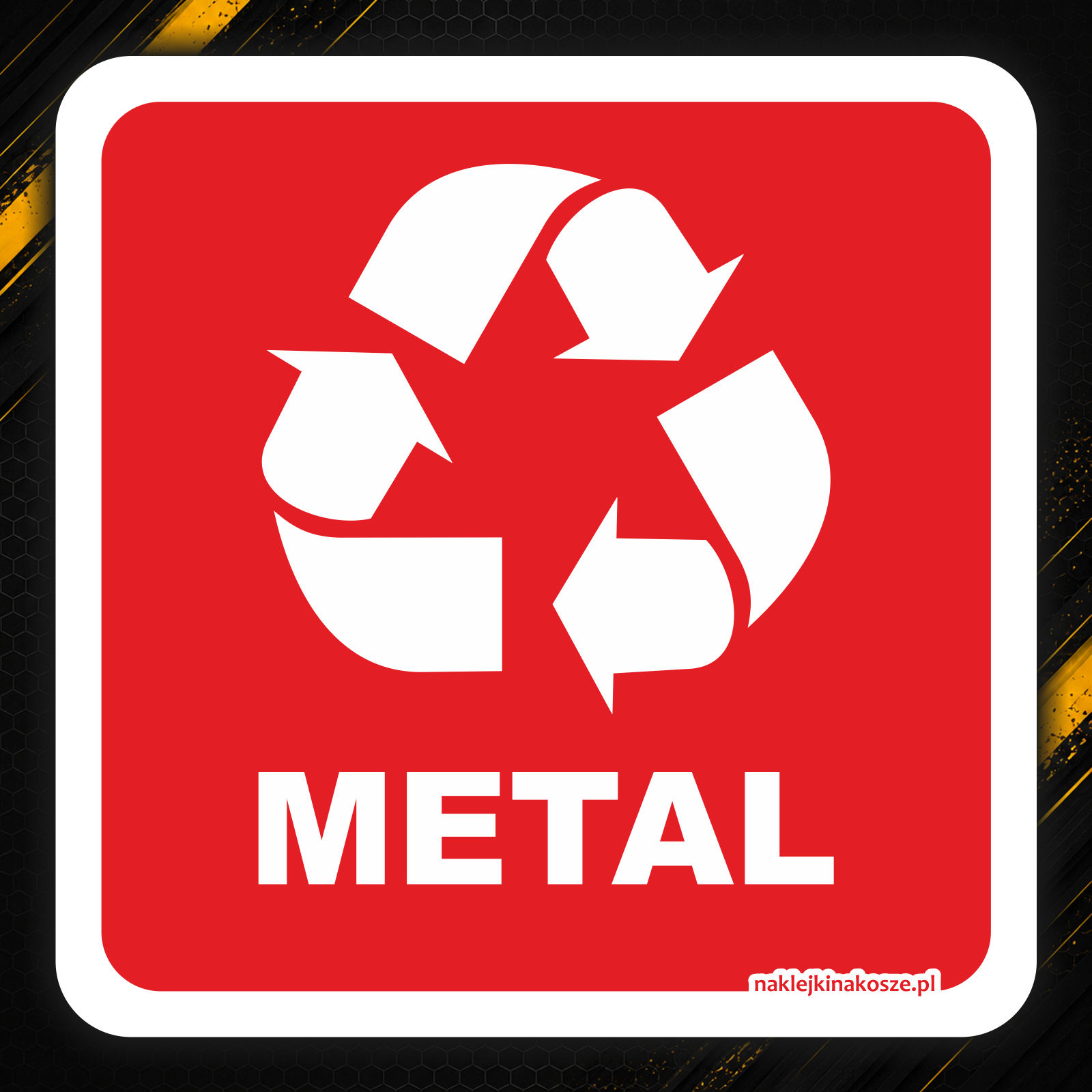 Naklejka na kosz Metal