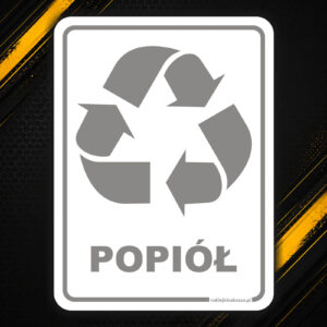 Naklejka na kosz Popiół – segregacja odpadów