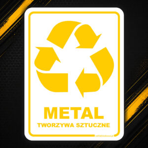 Naklejka na kosz Metal / tworzywa sztuczne – segregacja odpadów
