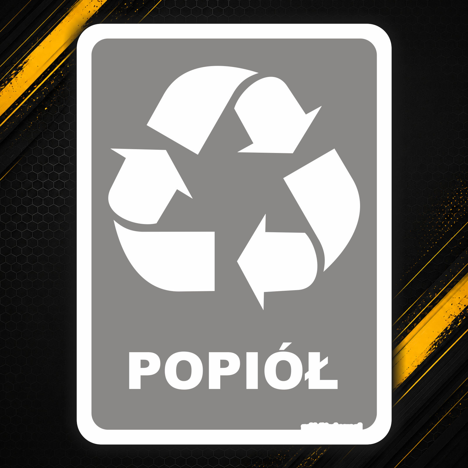 Naklejka na kosz Popiół – segregacja odpadów