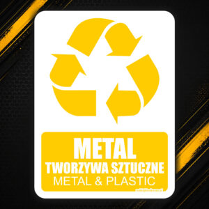 Naklejka na kosz Metal / tworzywa sztuczne – segregacja odpadów