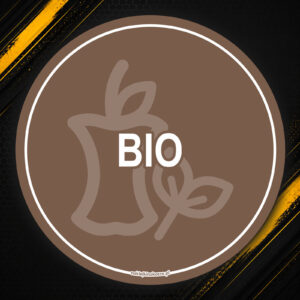 Duża, okrągła naklejka na kosz do segregacji odpadów bio